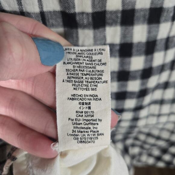 Free People Nodia Check Wrap Dress Tie Side Cotton Lined Plaid 8 Beach Boho - Picture 10 of 10